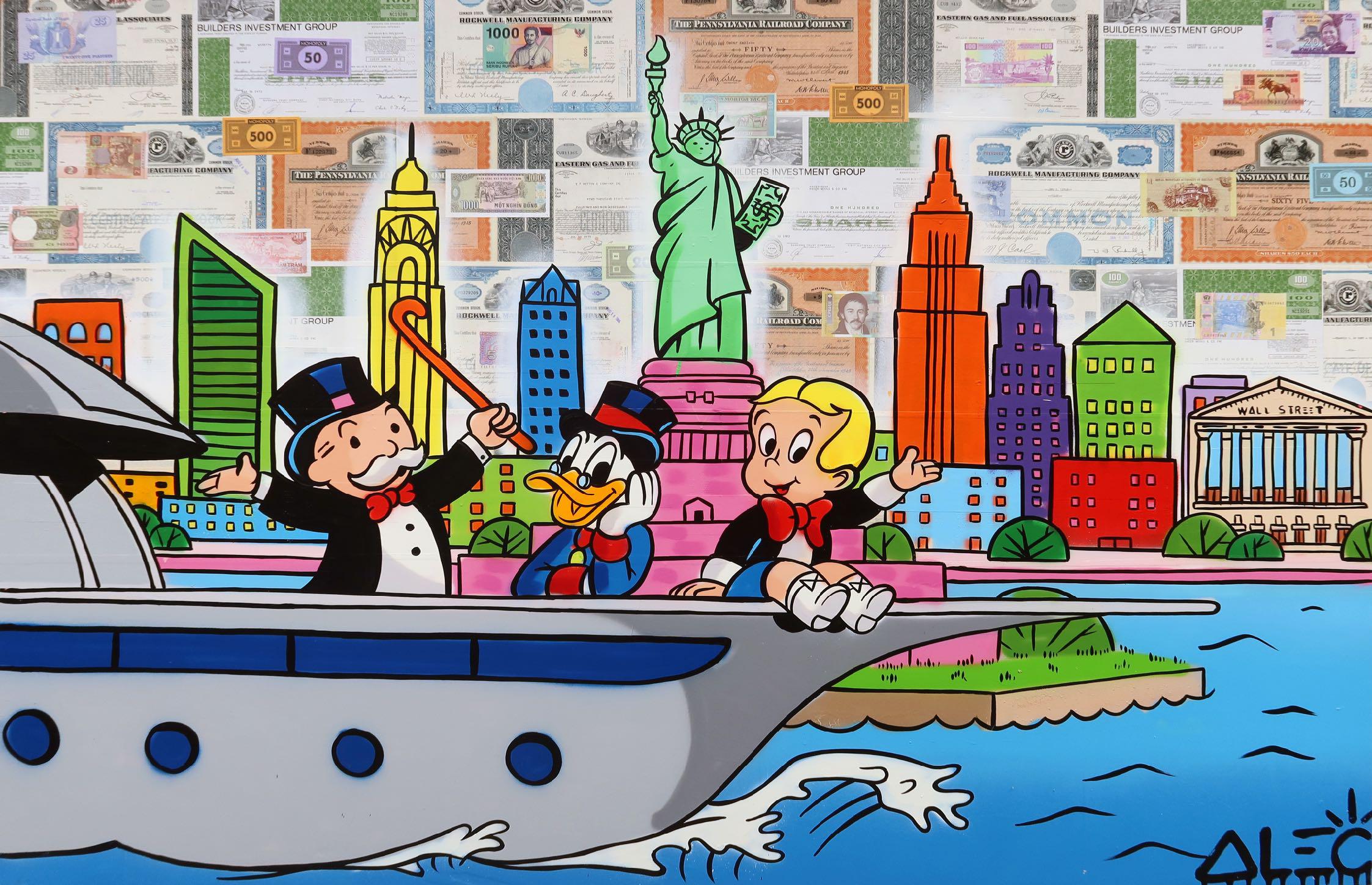 $ Team Yacht Cruising Past NYC - Alec Monopoly - Eden Gallery