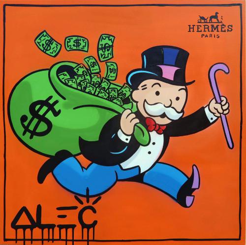 Hermes Monopoly Running with Huge $ Bag