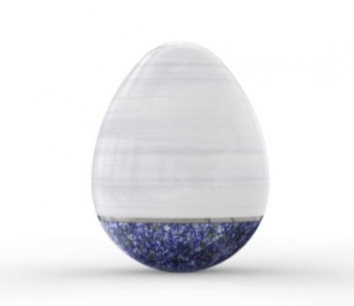 Blanco Macael Brazilian Blue Granite - Silver Egg